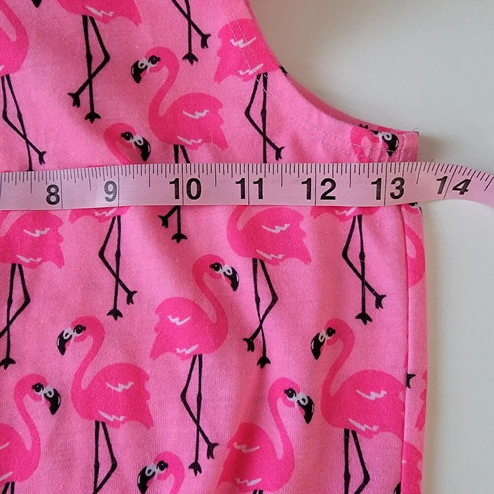 Justice Girls Graphic Hoodie Romper Pink Black Flamingos Sleepwear Size 10